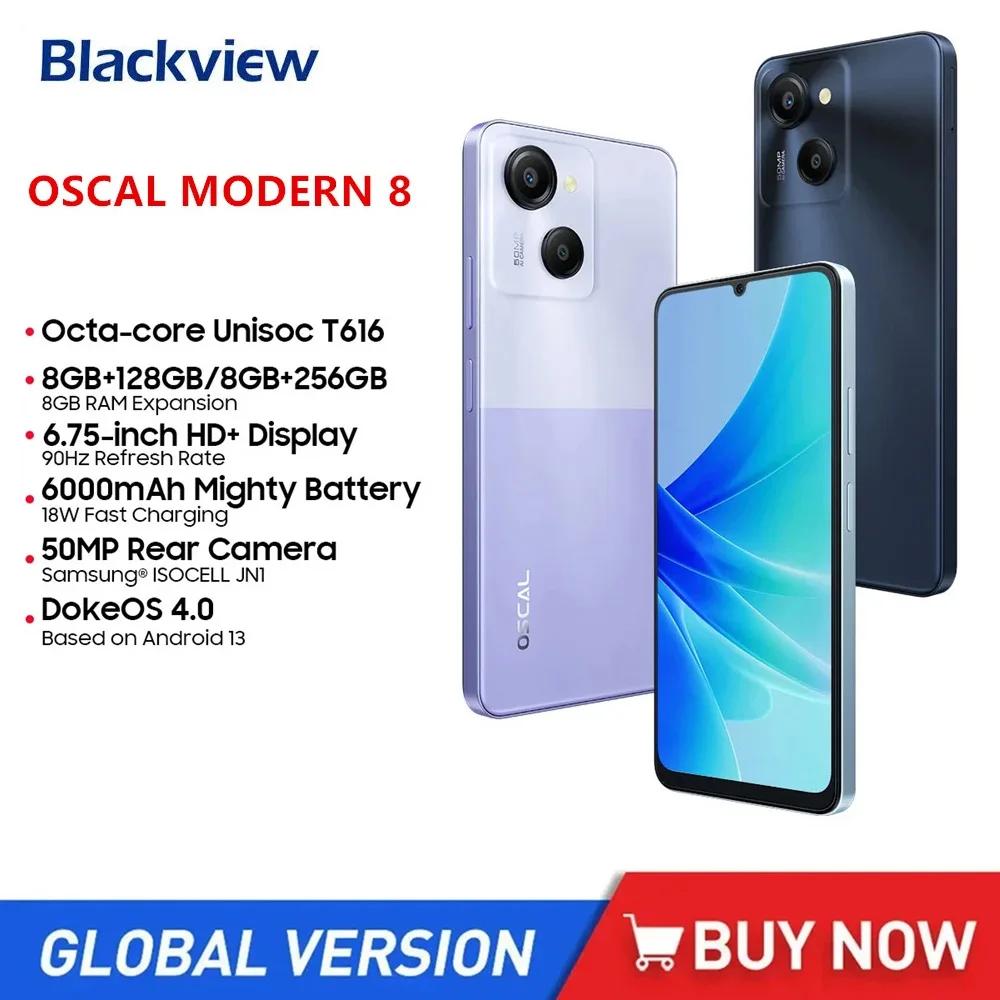 Blackview OSCAL MODERN 8  4G Ʈ, 6.75 ġ HD + Ÿ ھ, 8GB + 256GB ޴, 50MP ī޶, 6000mAh 18W  